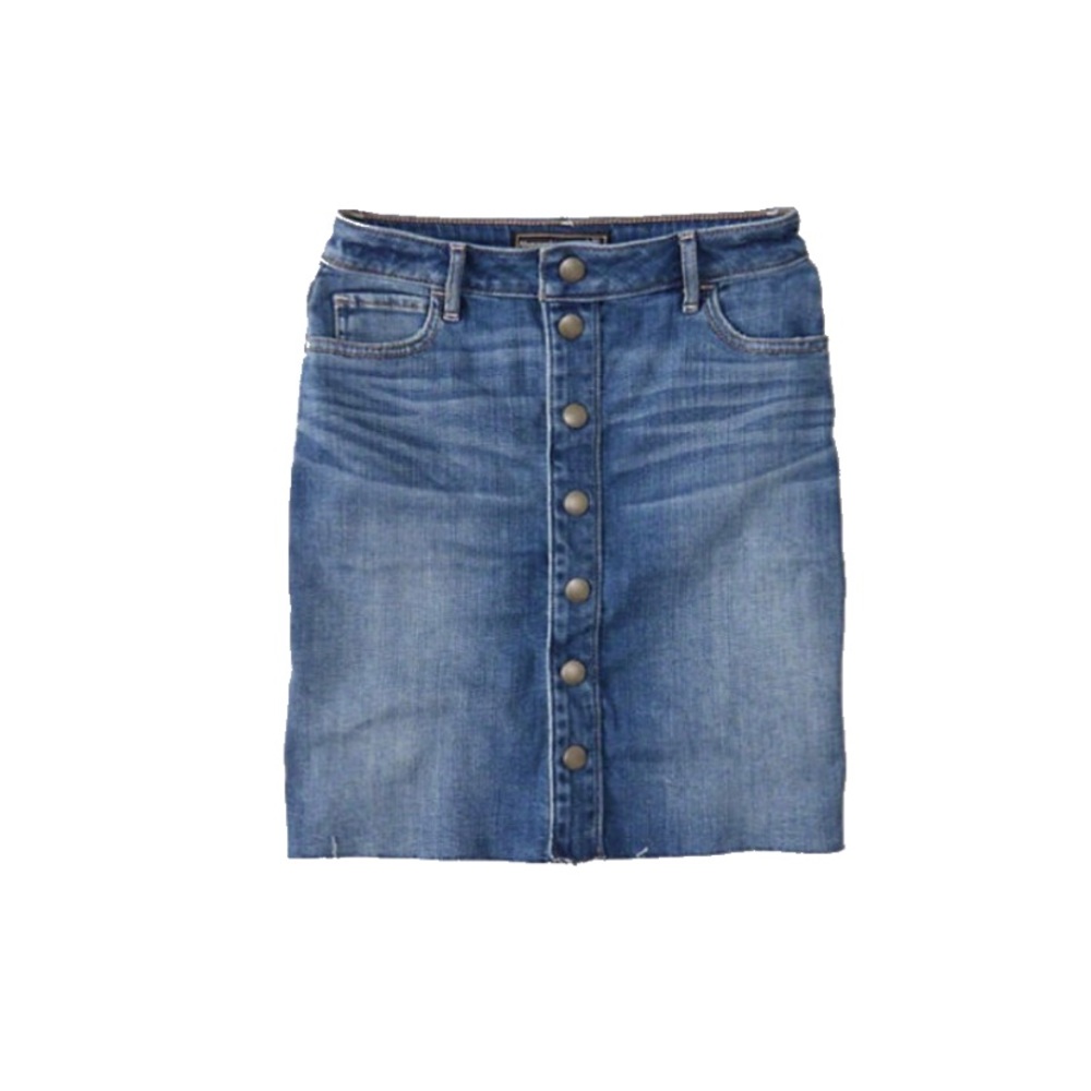 A&F Button Front Denim Midi Skirt size 28